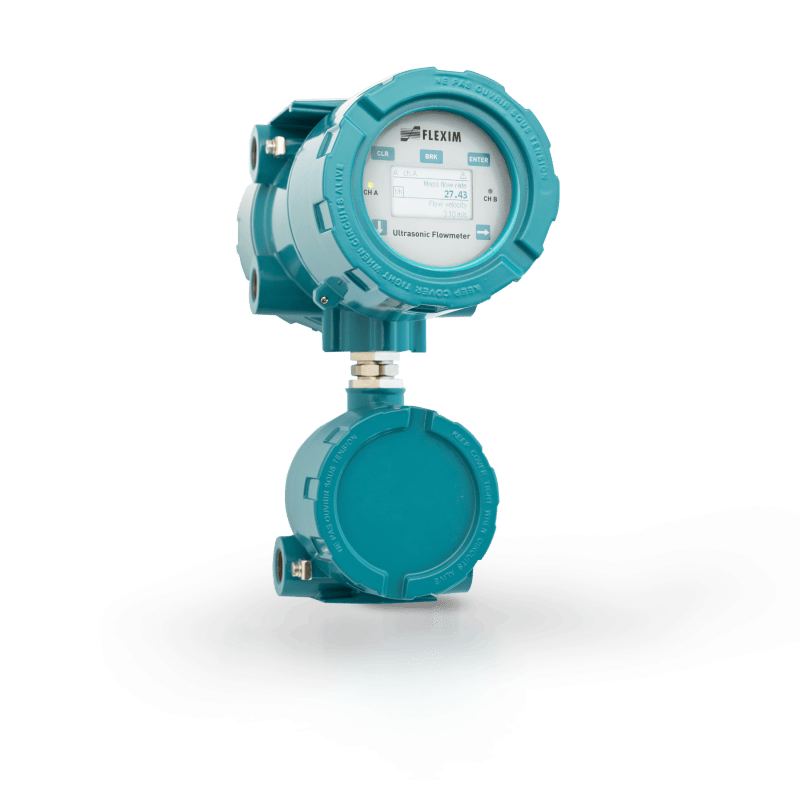 Fluxus FG831 grønn syrefast stål kapsling med display og egen kapsling for kabelinnføring.