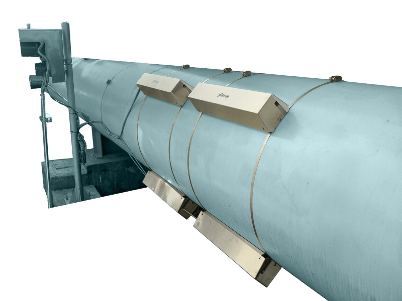 FLUXUS FG831, 4 transducere koblet på ett rør for bedre målenøyaktighet på store rør.