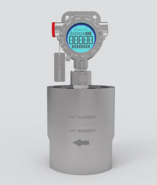 Positiv displacement flowmeter som er designet for væsker med lav flow, høy viskositet og høyt trykk i 316, digitalt display.