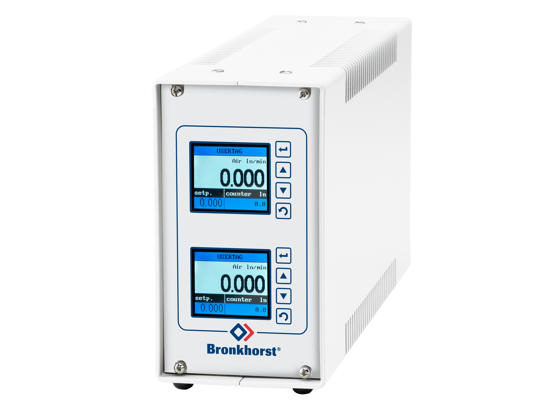 Strømforsyning E-8000 med avlesning, strømtilførsel og kontrollmoduler for to digitale Masse Flowmeter eller kontrollere.